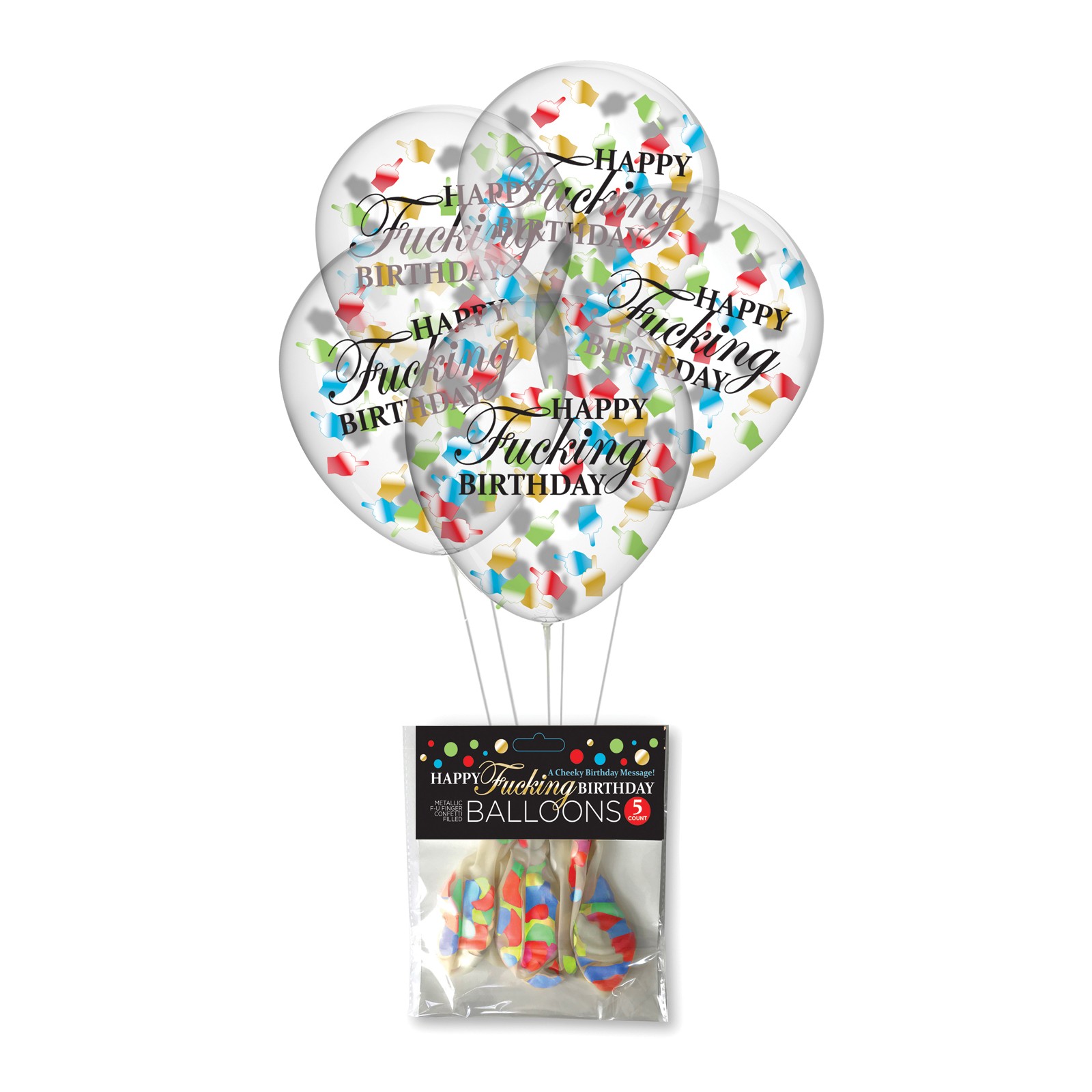 Happy Fucking Birthday Confetti Balloons - Unique Party Decor