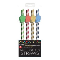 Happy Fucking Birthday Tall Straws - Pack of 8