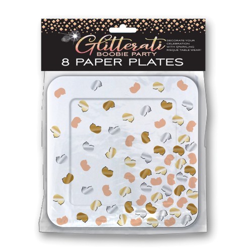 Glitterati Boobie Party Plates Pack of 8