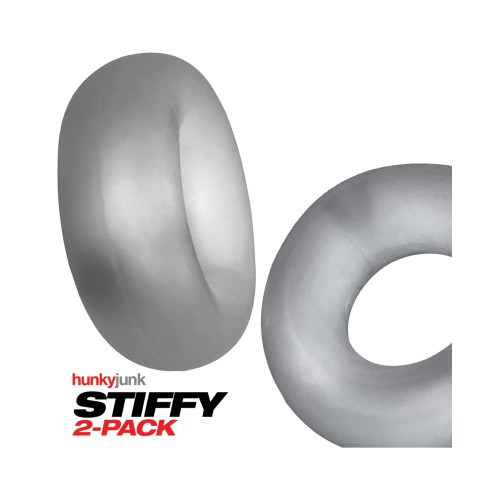 Hunky Junk Stiffy 2 Pack Cockrings Clear Ice