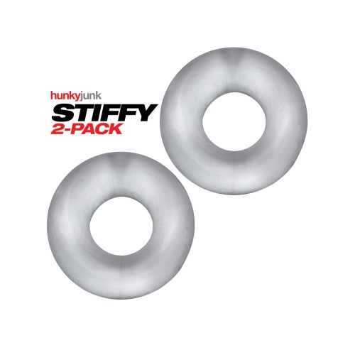 Hunky Junk Stiffy 2 Pack Cockrings Clear Ice