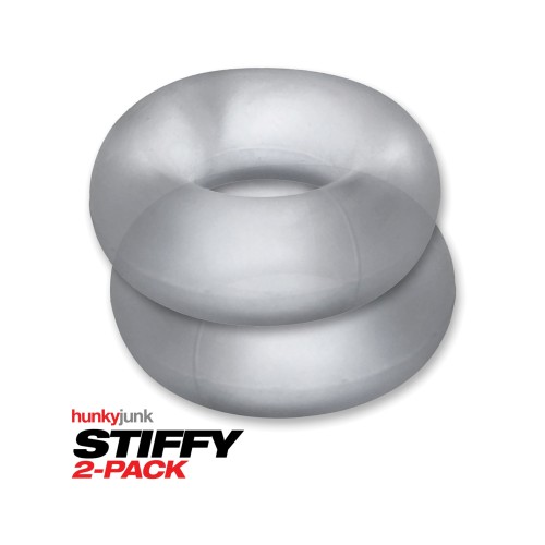 Hunky Junk Stiffy 2 Pack Cockrings Clear Ice