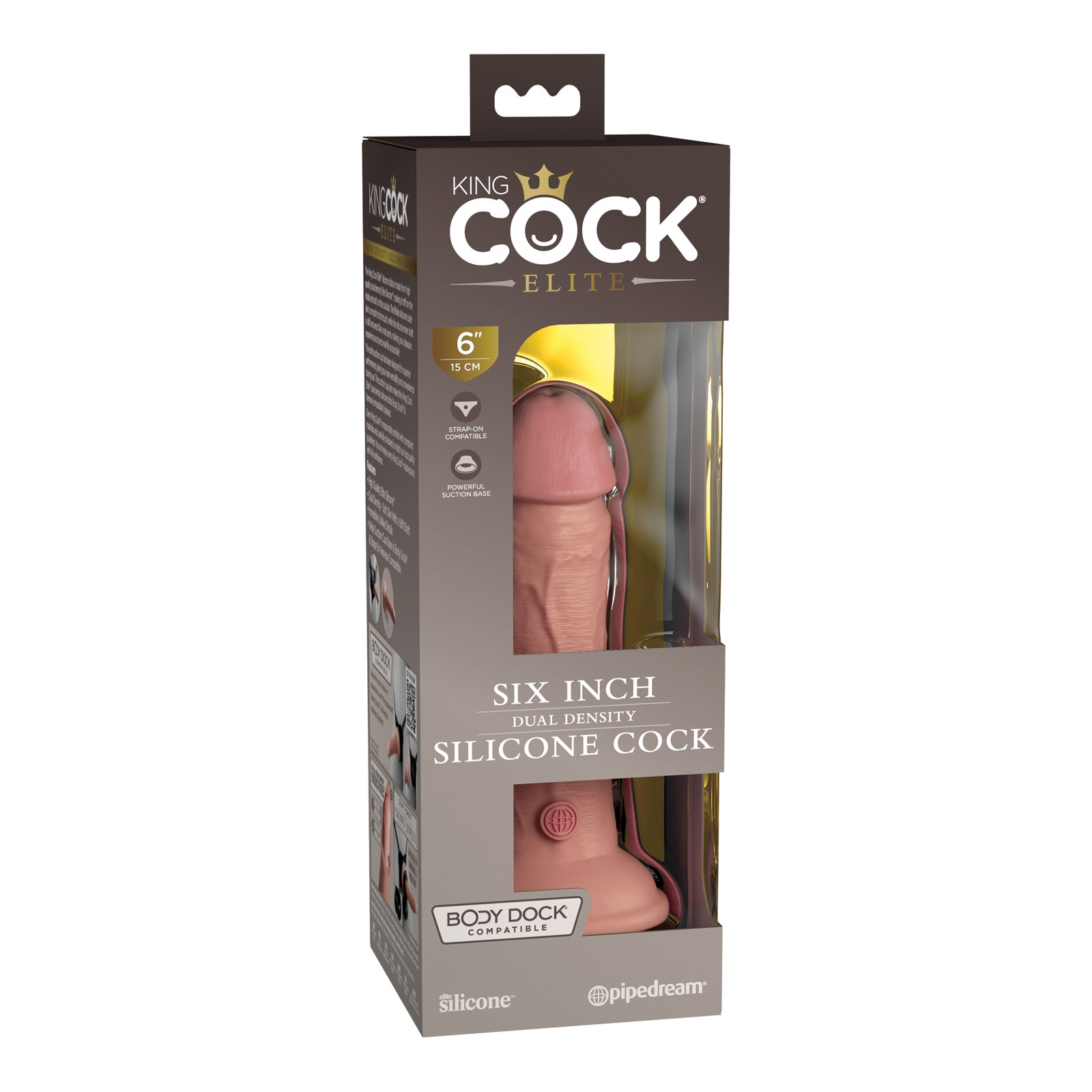 Dildo de Silicona King Cock Elite de 6" Claro