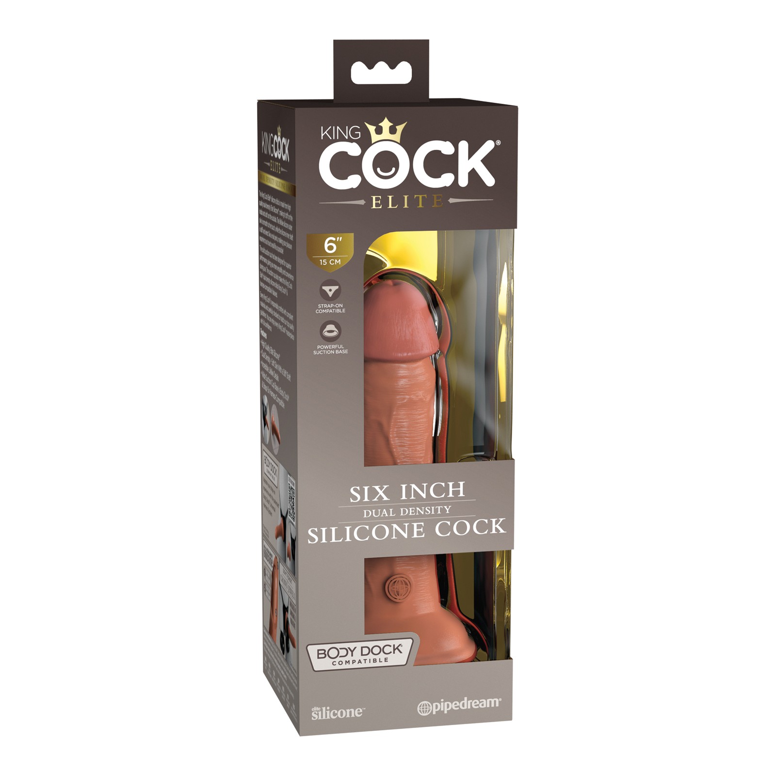 Dildo de Silicona King Cock Elite de 6" para Placer Realista