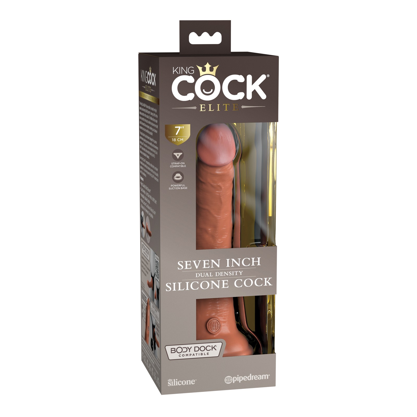 Dildo de Silicona de Densidad Dual King Cock Elite 7"