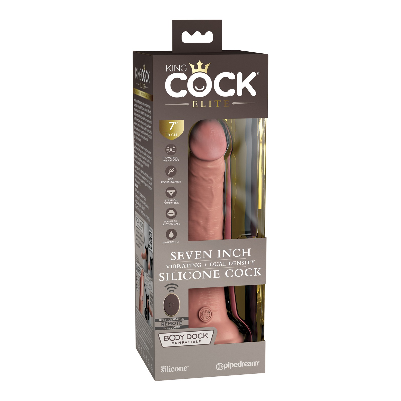 King Cock Elite 7 Inch Vibrating Cock with Remote