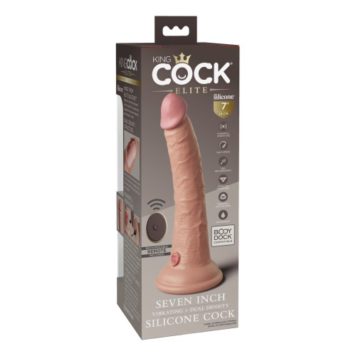 King Cock Elite Dildo de 7 Pulgadas Vibrante con Control Remoto