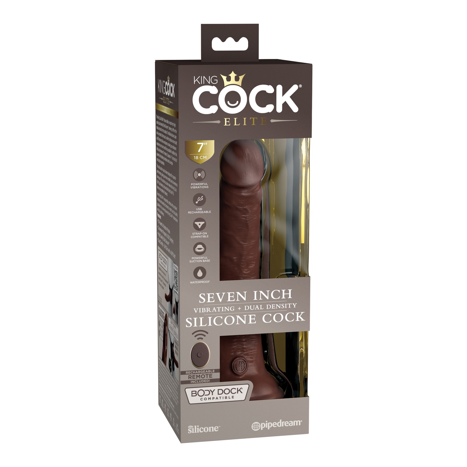 King Cock Elite Dual Density Vibrating Cock with Remote