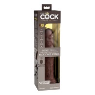 Dildo Vibrador de Silicona Doble Densidad King Cock Elite Marrón