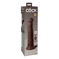 King Cock Elite Dual Density Vibrating Dildo Brown