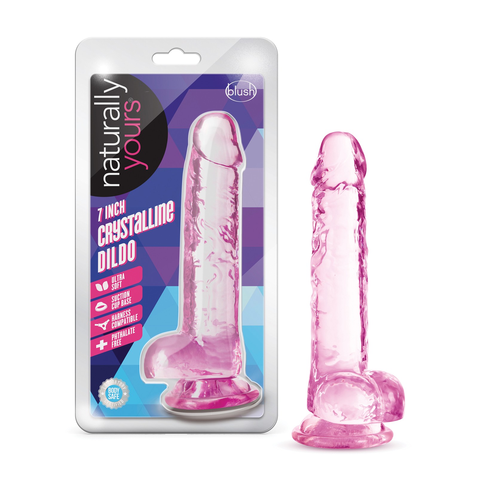 Blush Naturally Yours 7 Pulgadas Dildo Crystalline Rosa