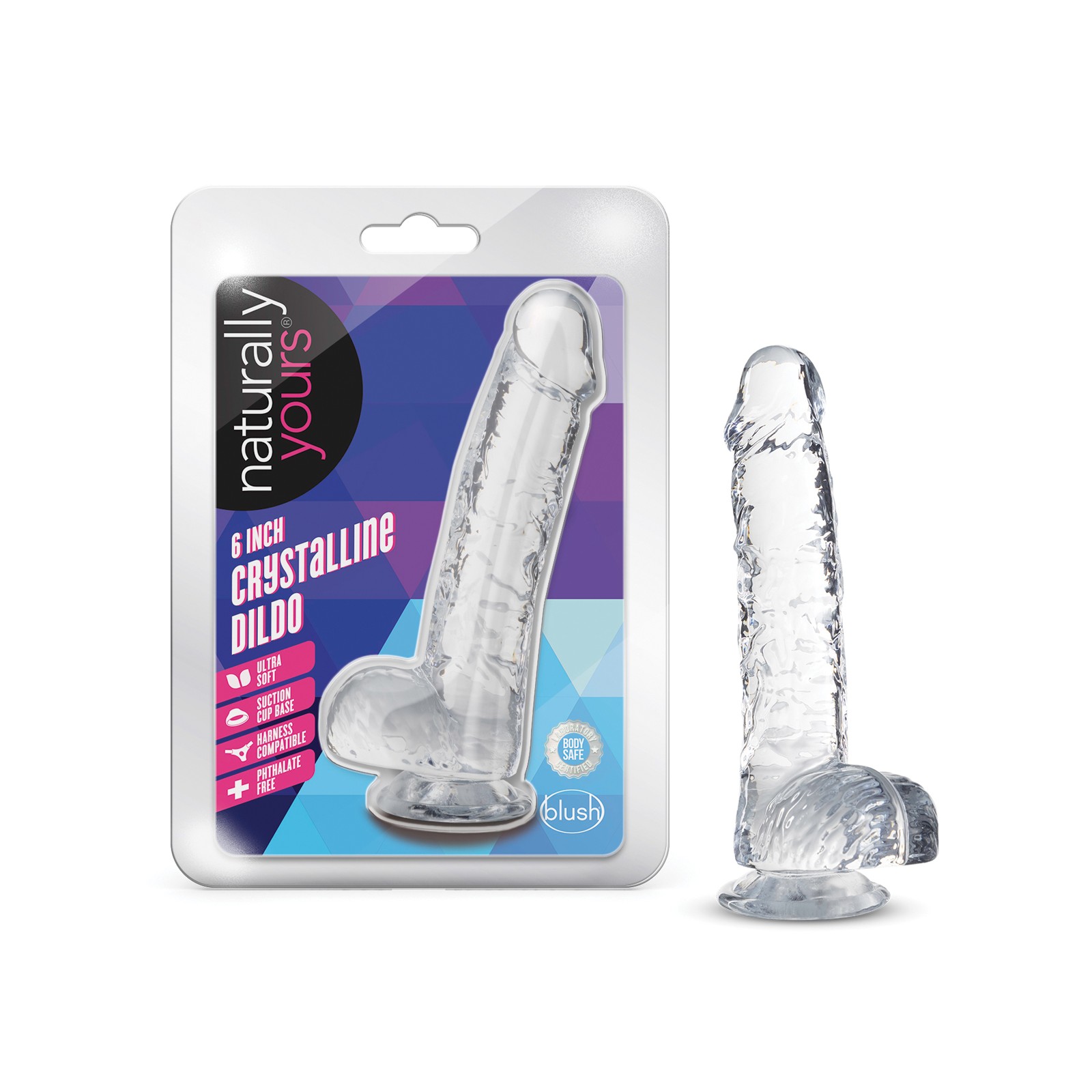 Dildo Crystalline Naturally Yours de 6" de Blush