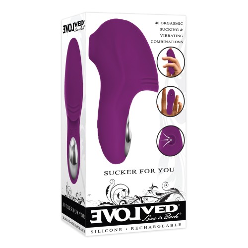 Vibrador de Dedo Evolved Succionador Para Ti Púrpura