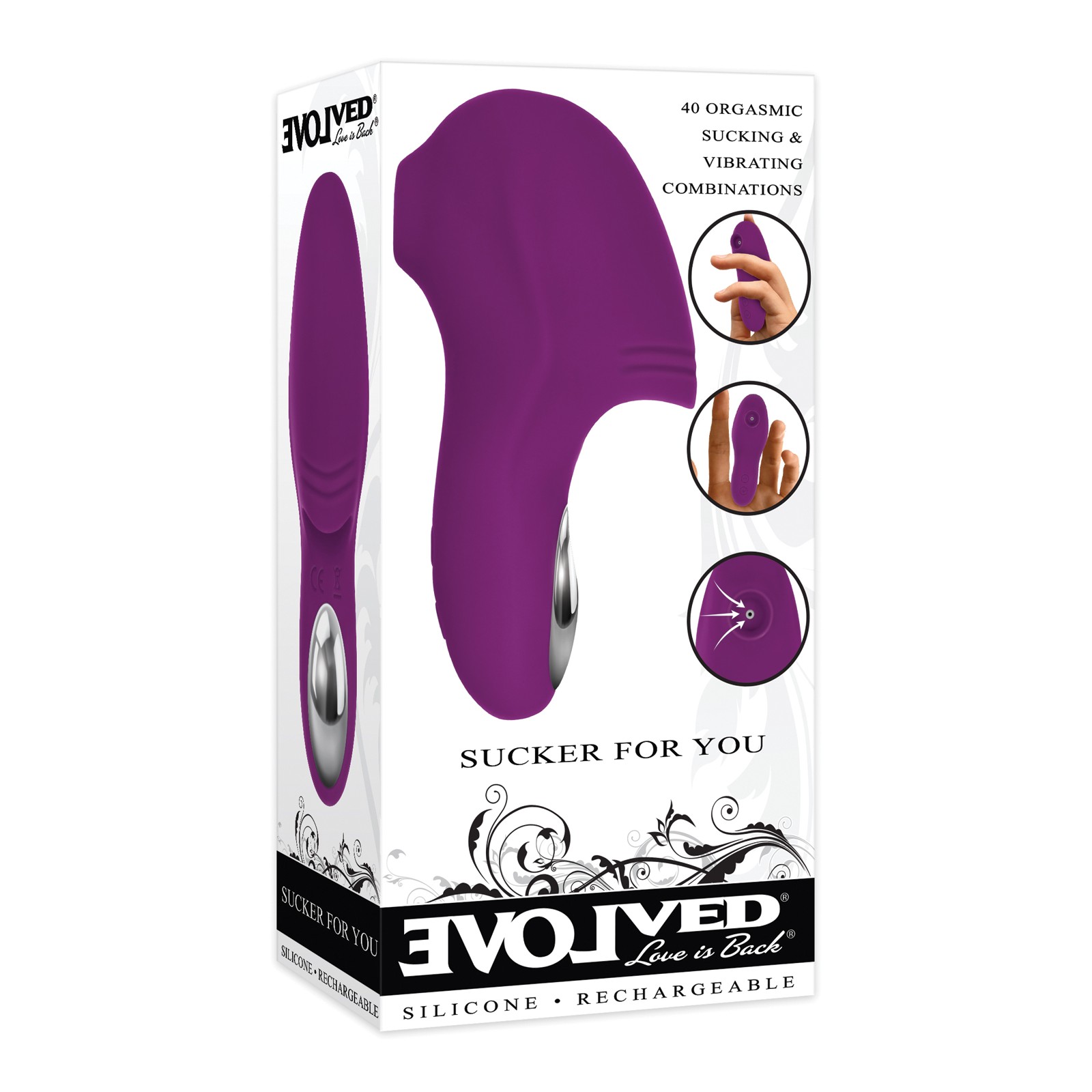 Vibrador de Dedo Evolved Succionador Para Ti Púrpura