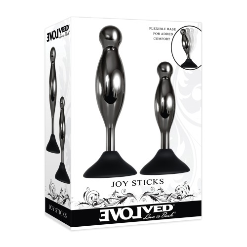 Evolved Joy Sticks 2 pc Plug Set - Black Chrome