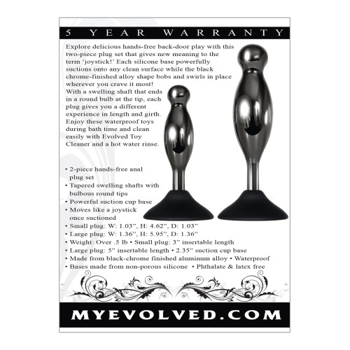 Evolved Joy Sticks 2 pc Plug Set - Black Chrome