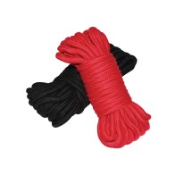 Pack de 2 Cuerdas de Algodón Shibari Negro Rojo - Perfecto para Kink