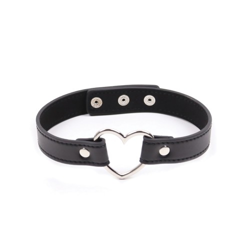 Plesur PVC Heart Connector Choker Black