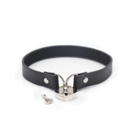 Plesur PVC Heart Locking Collar Black