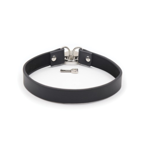 Plesur PVC Heart Locking Collar Black