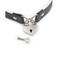 Plesur PVC Heart Locking Collar Black