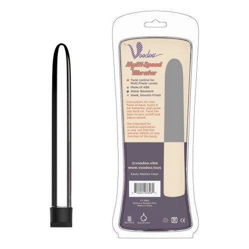 Vibrador Clásico Voodoo de Plata con Múltiples Velocidades para Placer Intenso