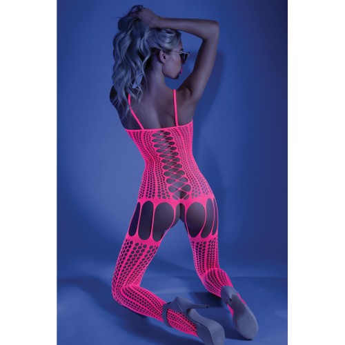 Glow Criss Cross Fishnet Bodystocking