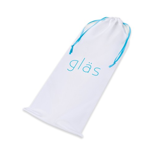 Glas 8" Ribbed Glass G-Spot Dildo - Clear