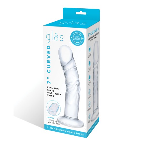 Dildo de Cristal Curvado Realista 7" Transparente