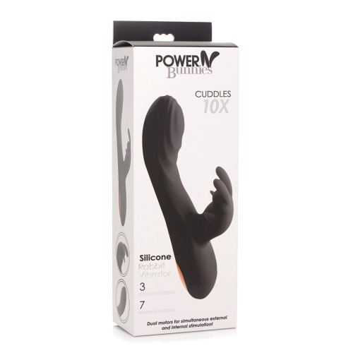 Curve Toys Power Bunnies Cuddles Rabbit Vibrator - Black