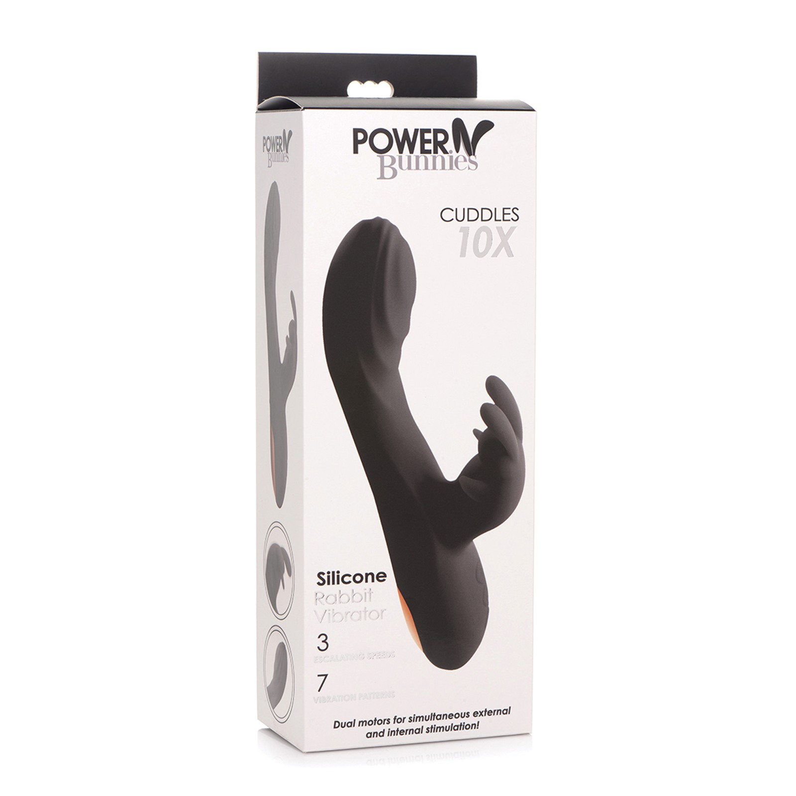 Curve Toys Power Bunnies Cuddles Rabbit Vibrator - Black