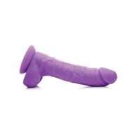 Lollicock 7 Inch Silicone Dildo with Balls - Grape