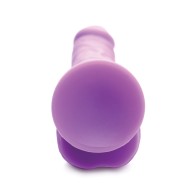 Lollicock 7 Inch Silicone Dildo with Balls - Grape