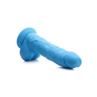 Curve Toys Lollicock 7" Silicone Dildo with Balls - Berry