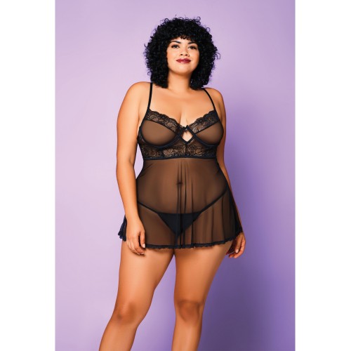 Soft Mesh Babydoll & G-String for Seductive Nights