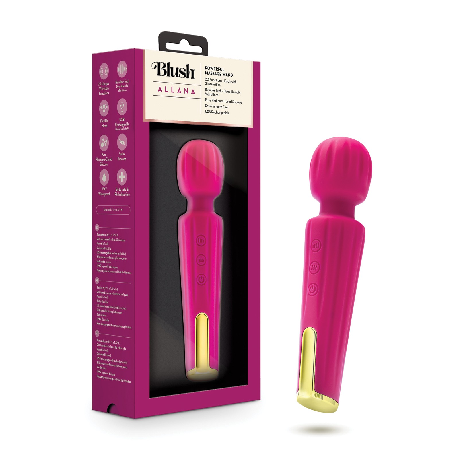 Vibrador de Varita Velvet Blush Allana para Placer Sensacional