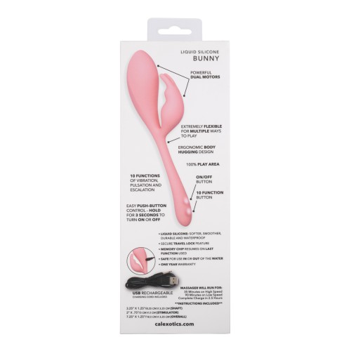 Elle Liquid Silicone Bunny Vibrator - Pink