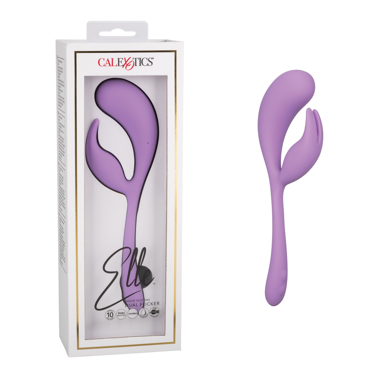 Elle Liquid Silicone Dual Flicker Purple