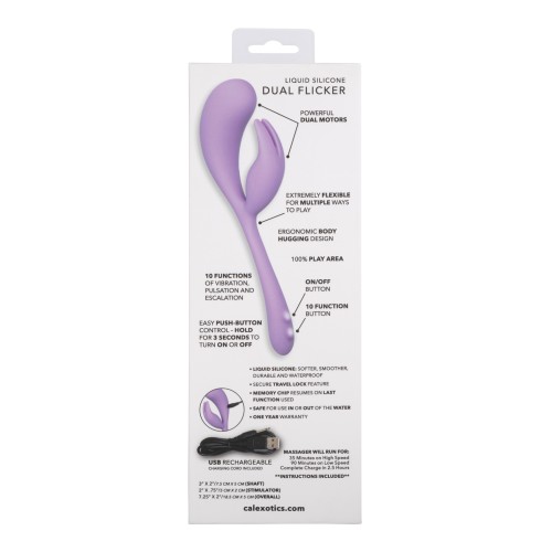 Elle Liquid Silicone Dual Flicker Purple