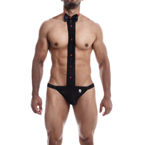 Jockstrap Tuxedo de Encaje Male Basics - Negro