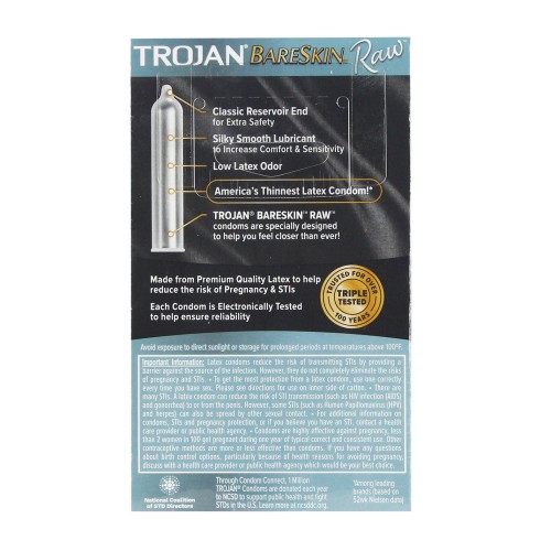 Trojan BareSkin Raw Condom - Pack of 10