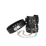 Shots Ouch Leather Collar and Hand Cuffs