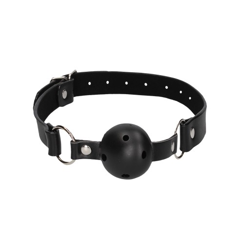 Shots Ouch Breathable Ball Gag with Nipple Clamps