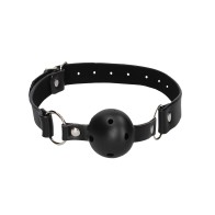 Shots Ouch Breathable Ball Gag with Nipple Clamps