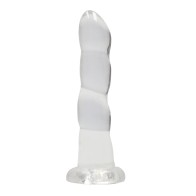 Dildo Rippled Crystal Clear 7" Shots RealRock