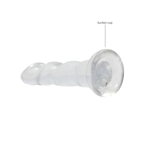 Dildo Rippled Crystal Clear 7" Shots RealRock