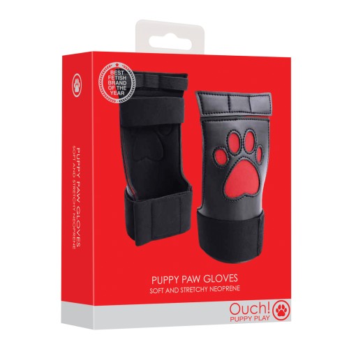 Shots Ouch Puppy Play Cut-Out Gloves Red