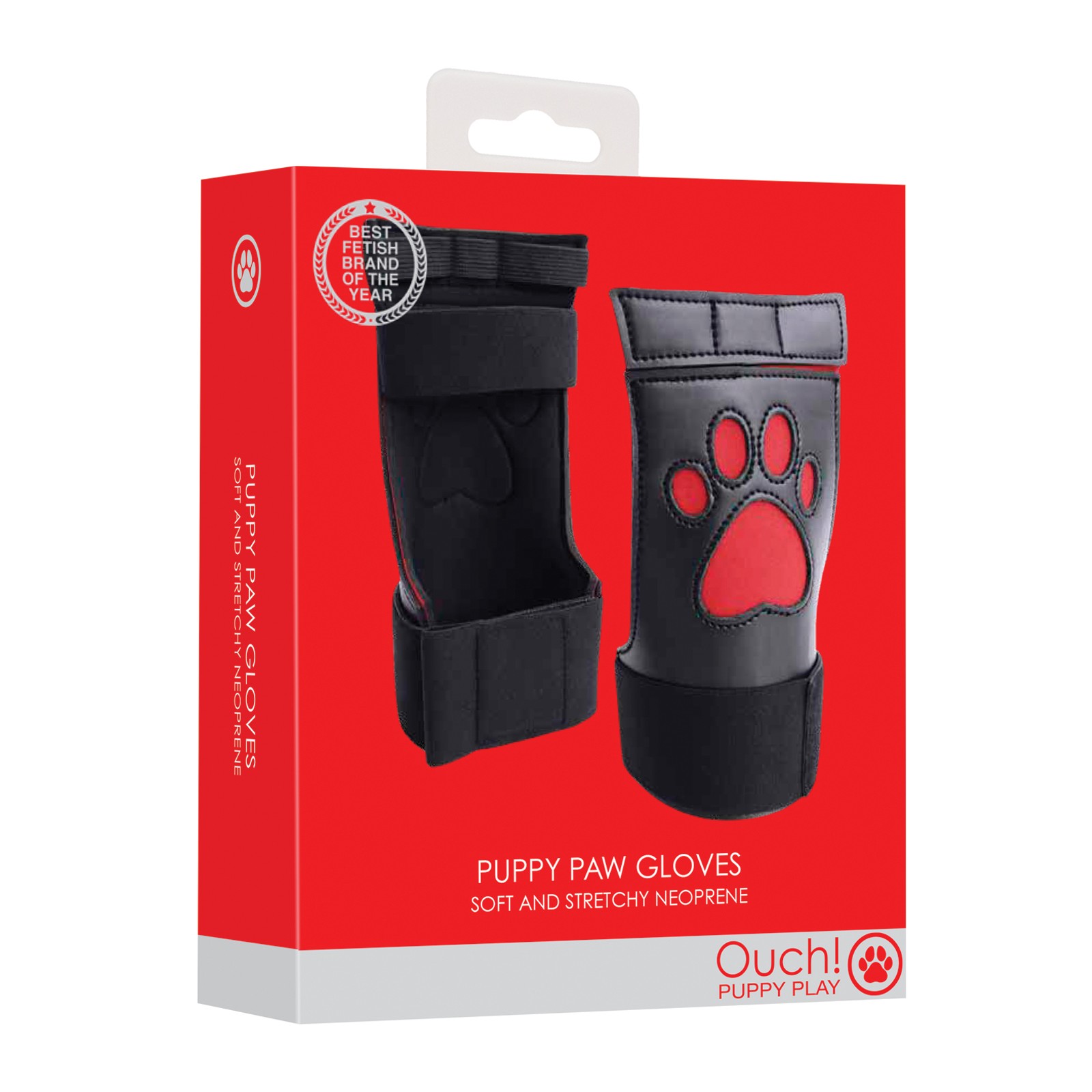 Shots Ouch Puppy Play Cut-Out Gloves Red