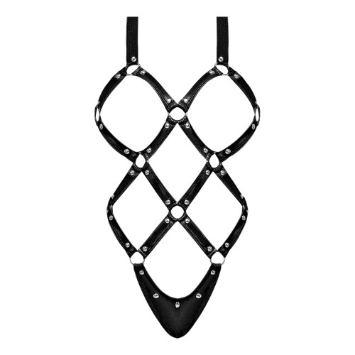 Lust Contessa Cupless Strappy Teddy - Black