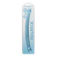 Shots 17 Inch Crystal Clear Double Dildo Blue